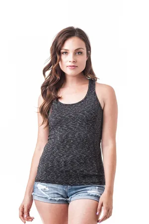 Khanomak Women's Workout Shirt Training Racer Back Tank Tops Active Sports Wear Cut Out Mesh
