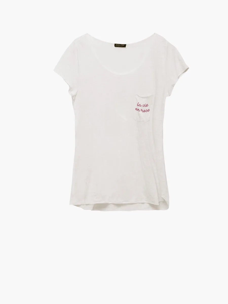 LA VIE EN ROSE LINEN TEE