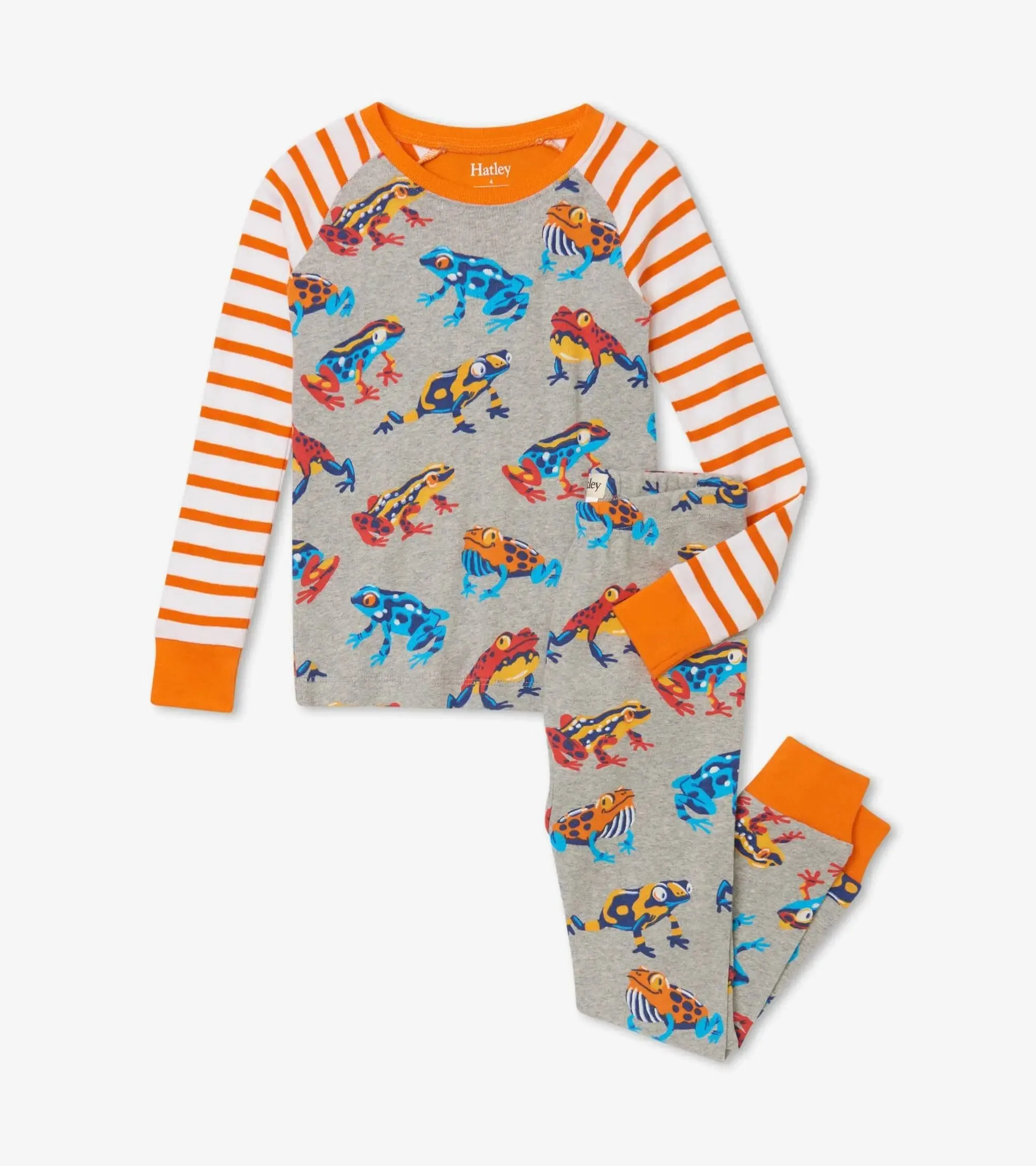 Leaping Frogs Organic Cotton Raglan Boys Pajama Set | Hatley