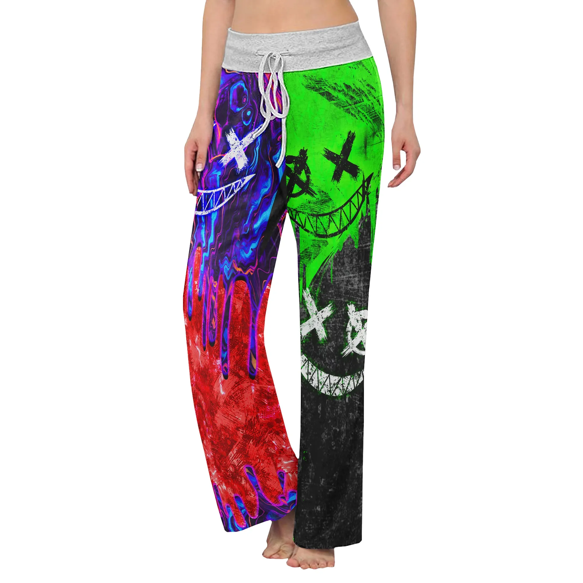 Liquid Color Abstract Women's High-waisted Wide Leg Pants