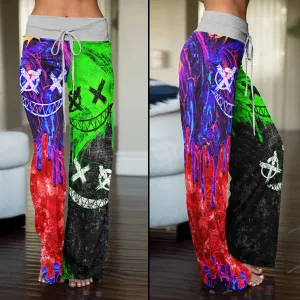 Liquid Color Abstract Women's High-waisted Wide Leg Pants