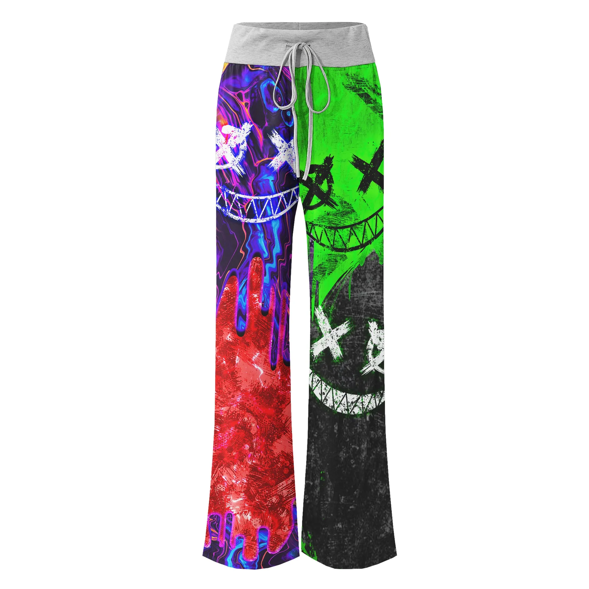 Liquid Color Abstract Women's High-waisted Wide Leg Pants