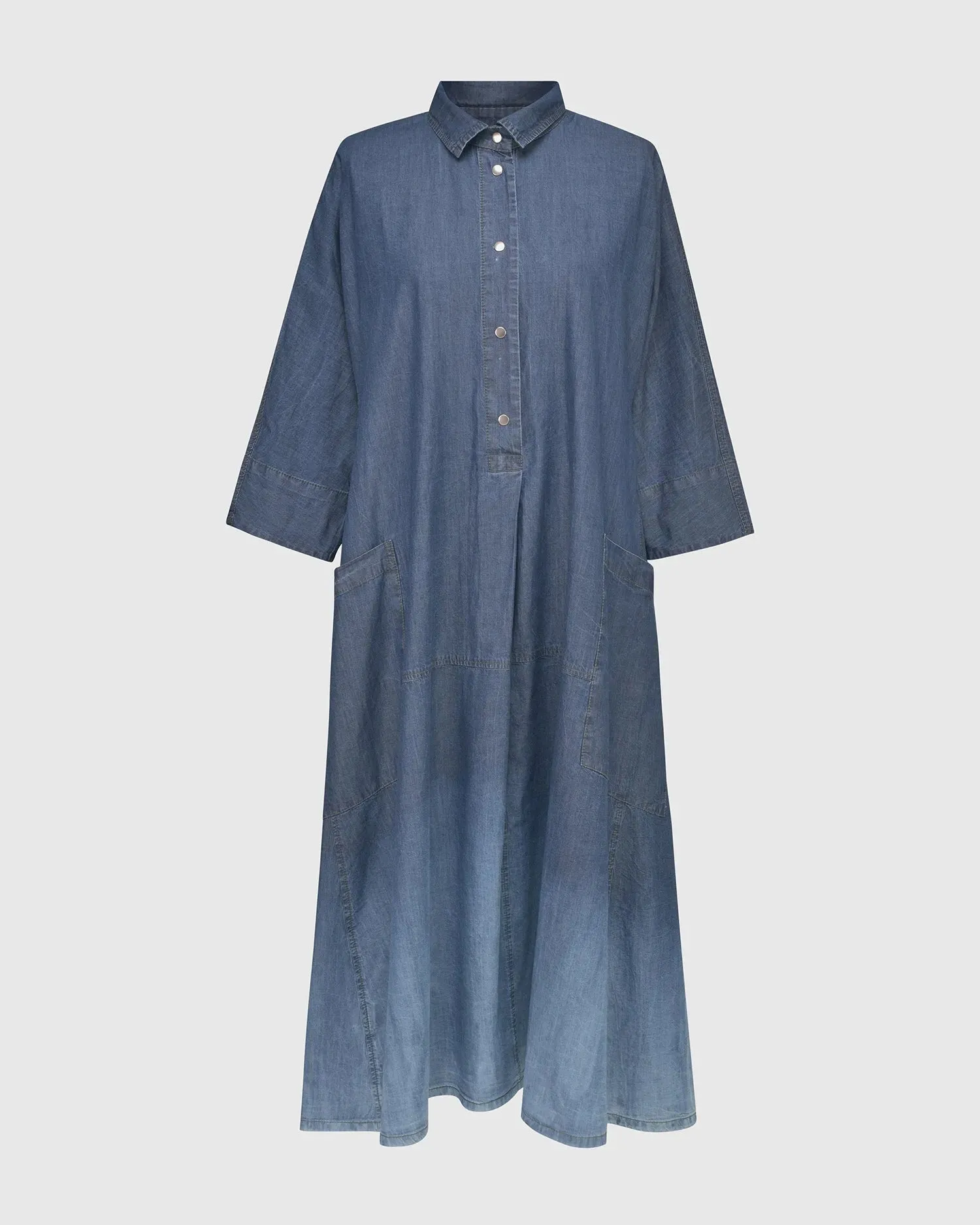 Luz Ombré Trapeze Maxi Dress, Denim