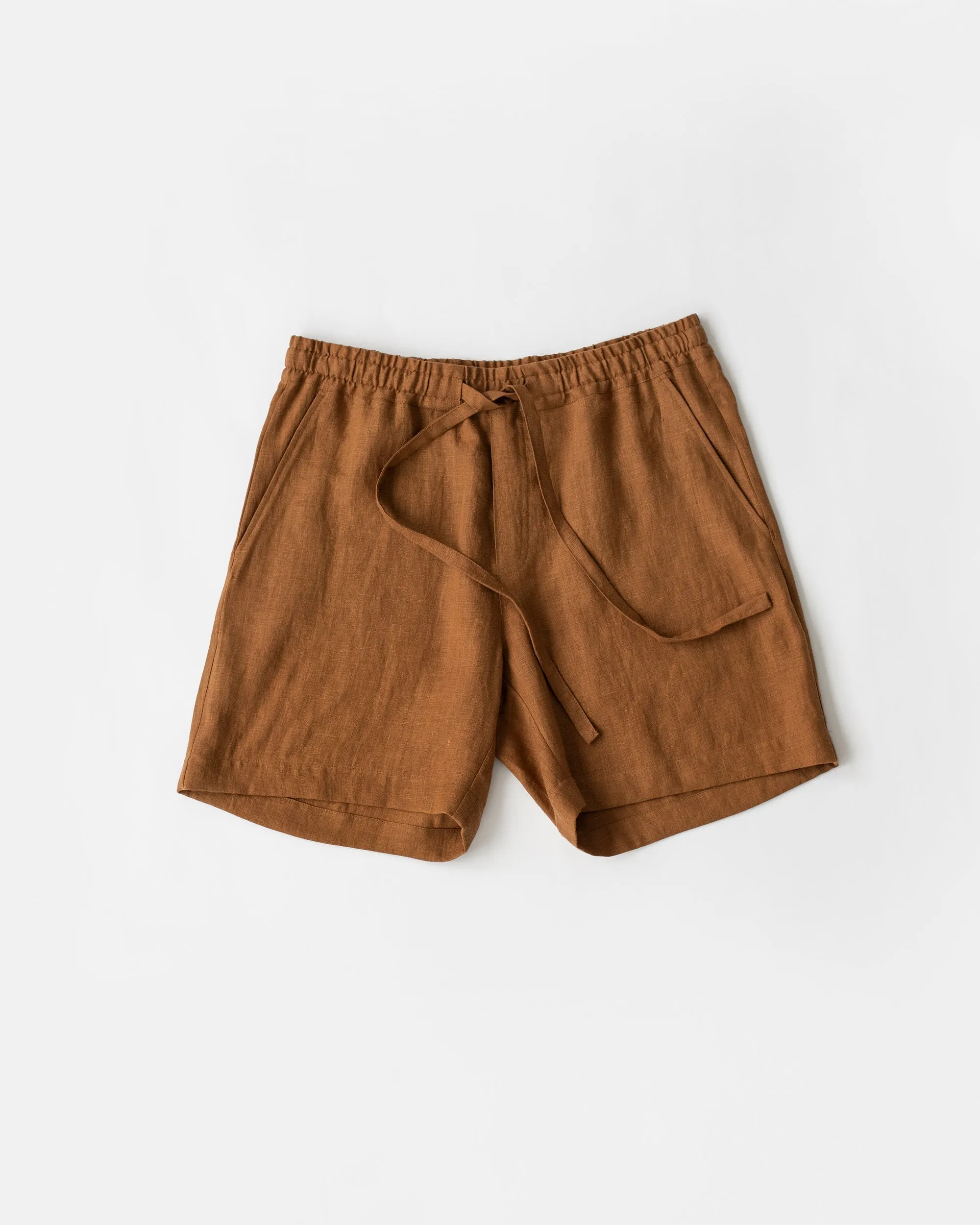 Men's linen shorts STOWE in Cinnamon