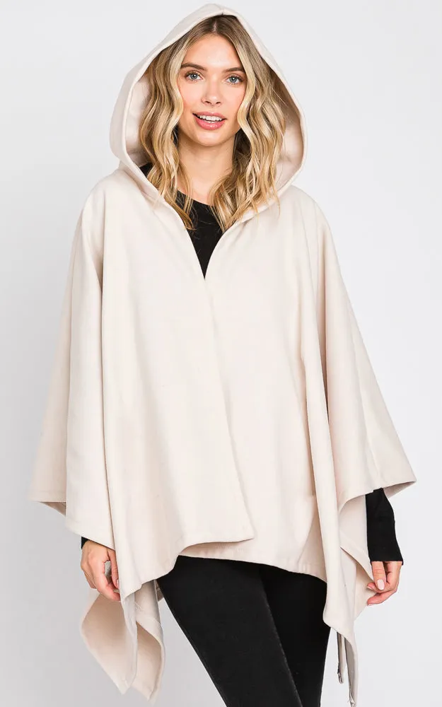 MS0329 HOODED SOLID COLOR RUANA
