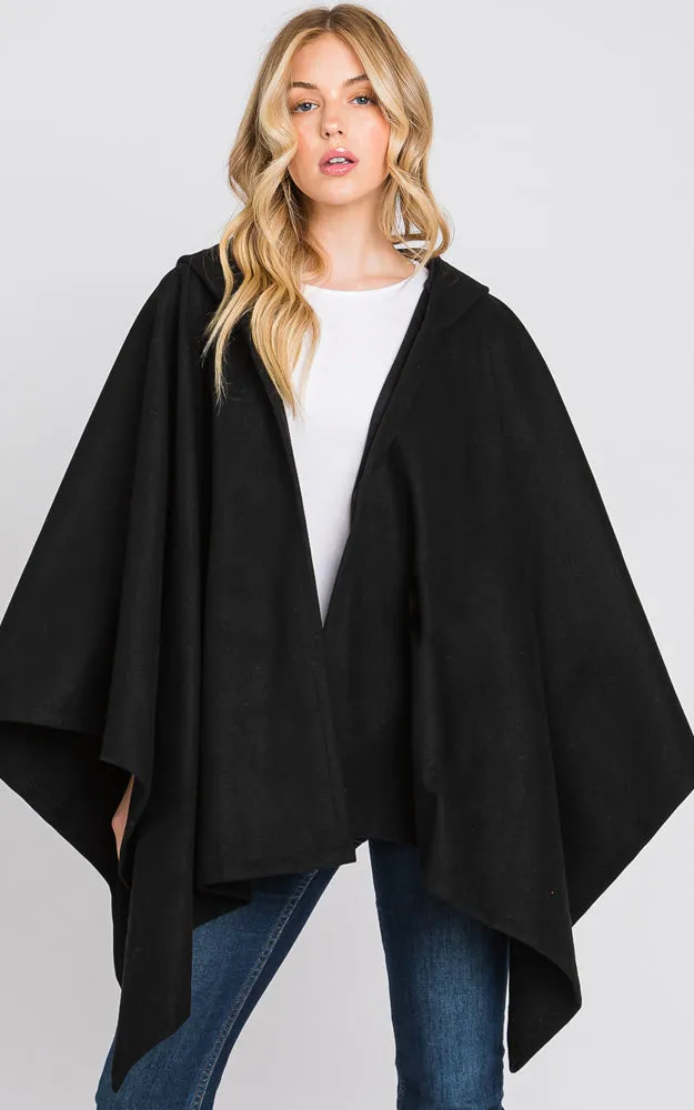 MS0329 HOODED SOLID COLOR RUANA
