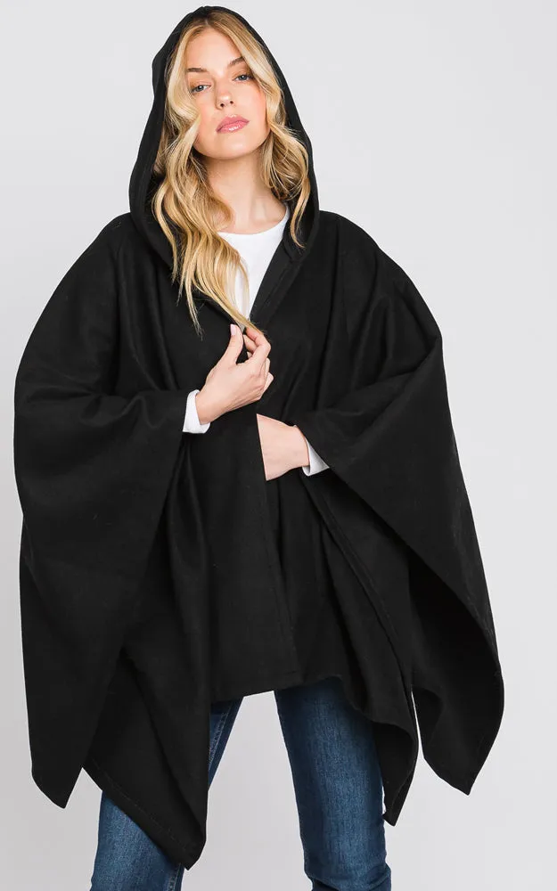MS0329 HOODED SOLID COLOR RUANA