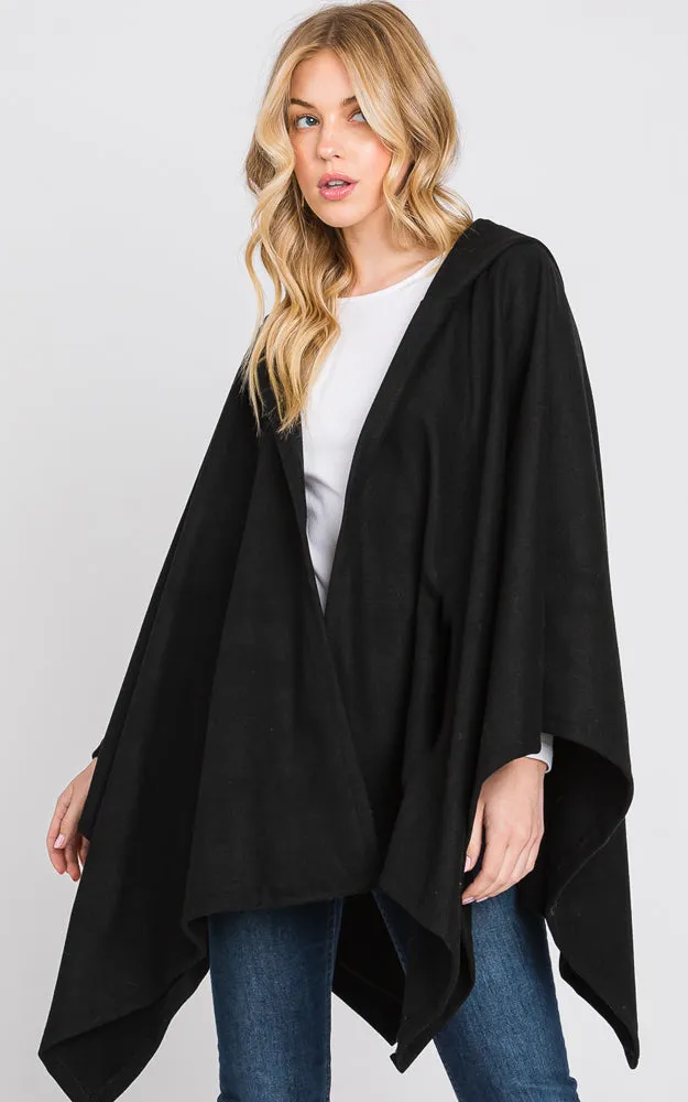 MS0329 HOODED SOLID COLOR RUANA