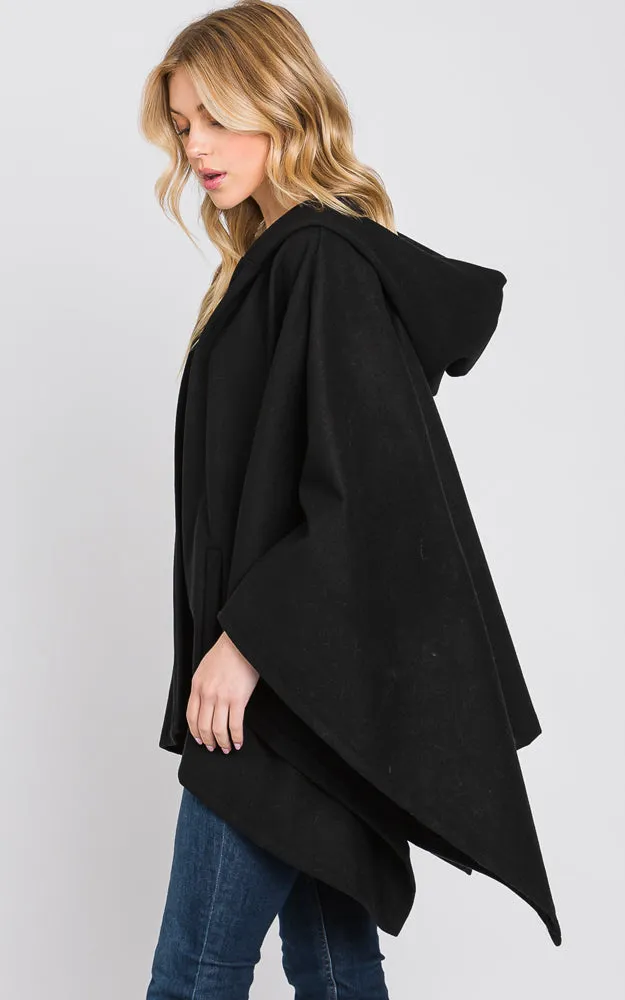 MS0329 HOODED SOLID COLOR RUANA