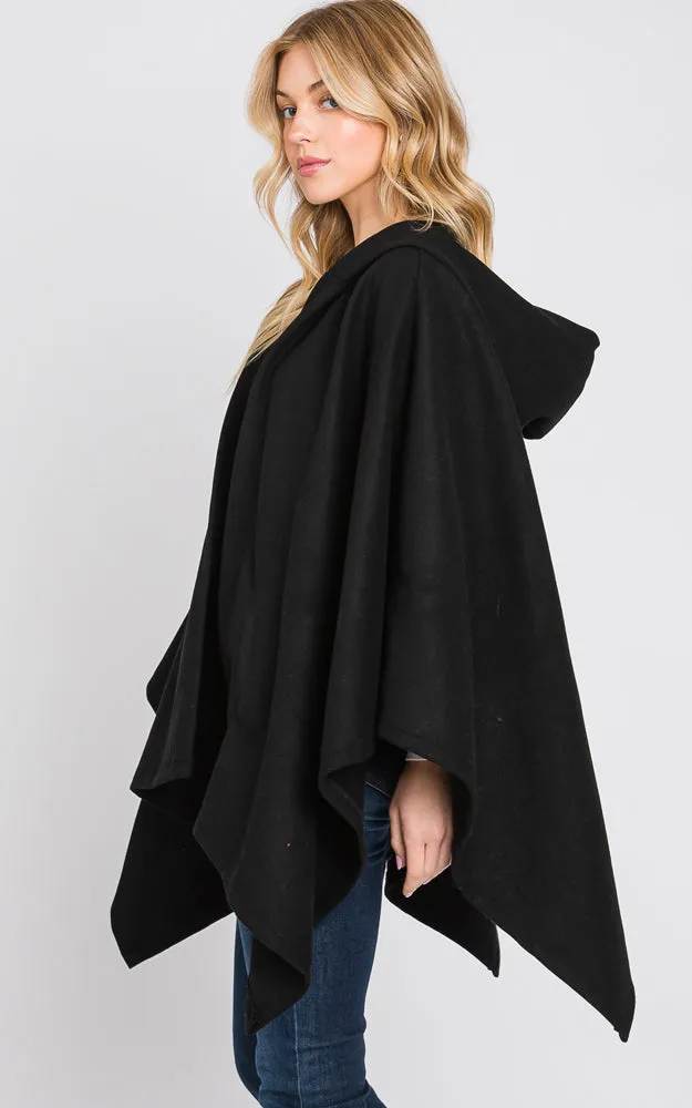 MS0329 HOODED SOLID COLOR RUANA