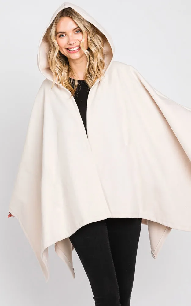 MS0329 HOODED SOLID COLOR RUANA