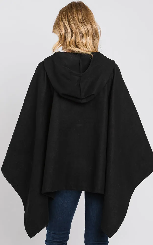 MS0329 HOODED SOLID COLOR RUANA