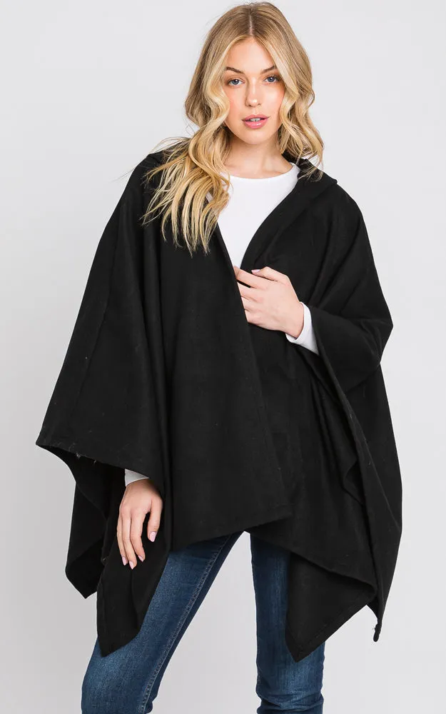 MS0329 HOODED SOLID COLOR RUANA
