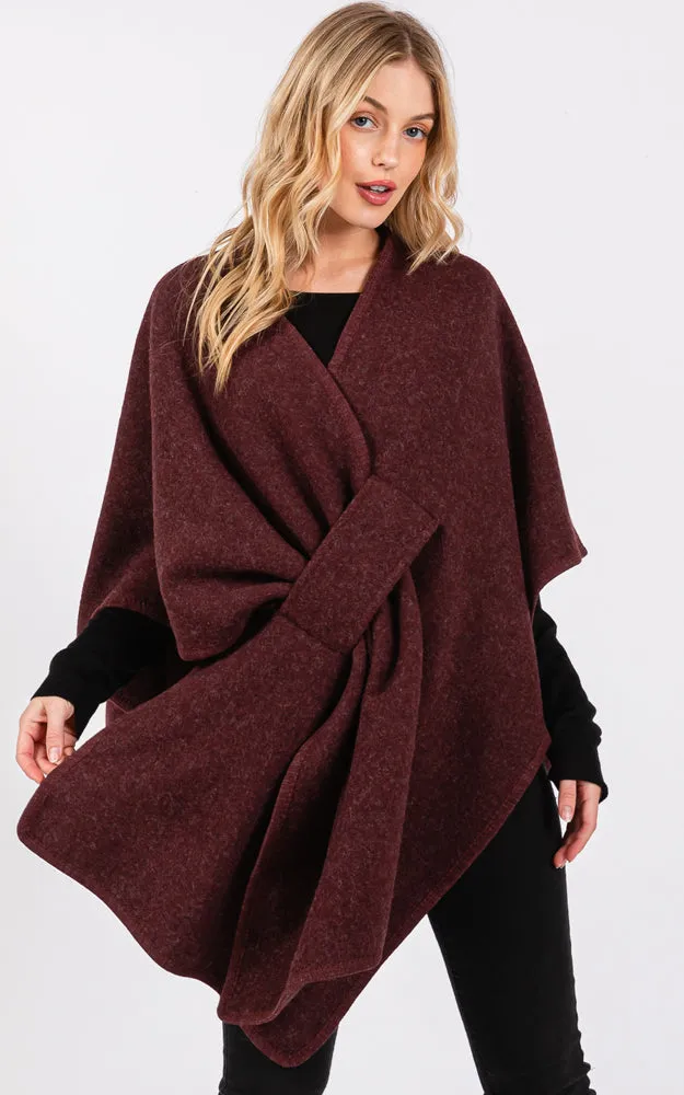 MS0338 Solid Color Interlocking Wrap Cover Up