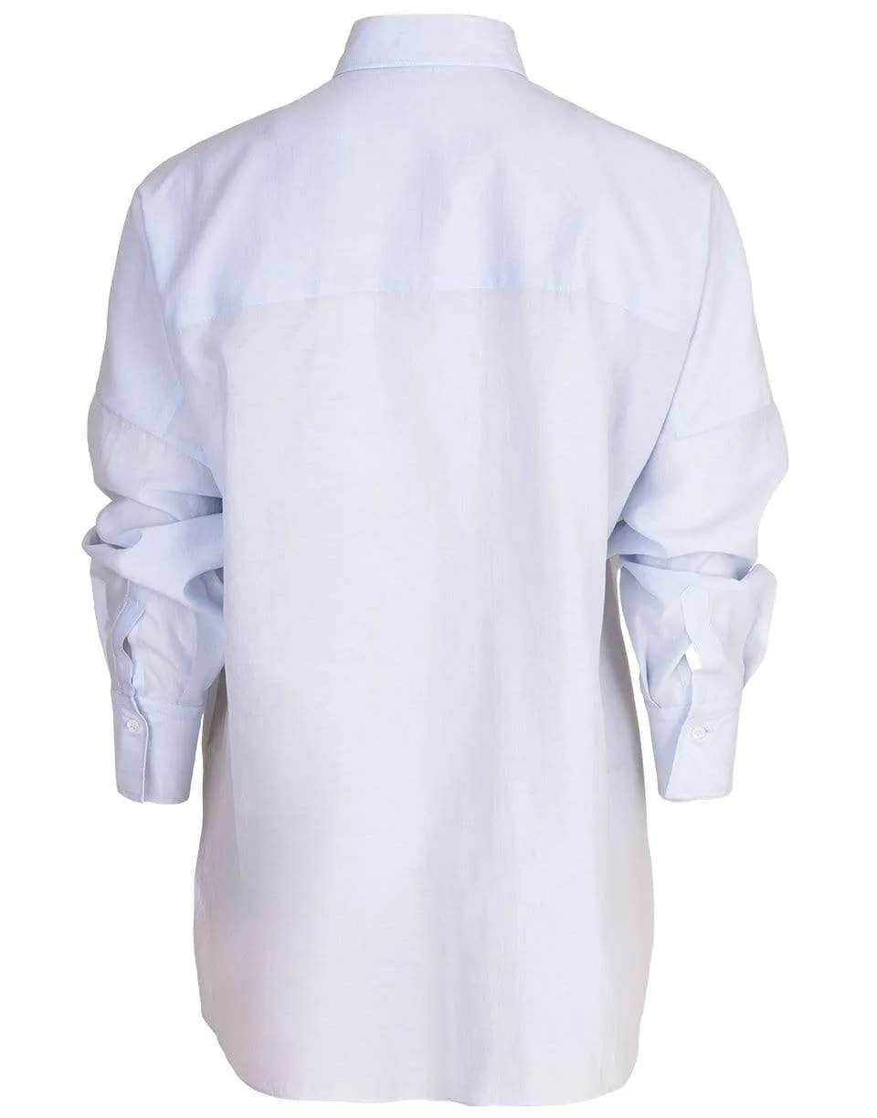 Oversized Monili Stripe Pocket Blouse