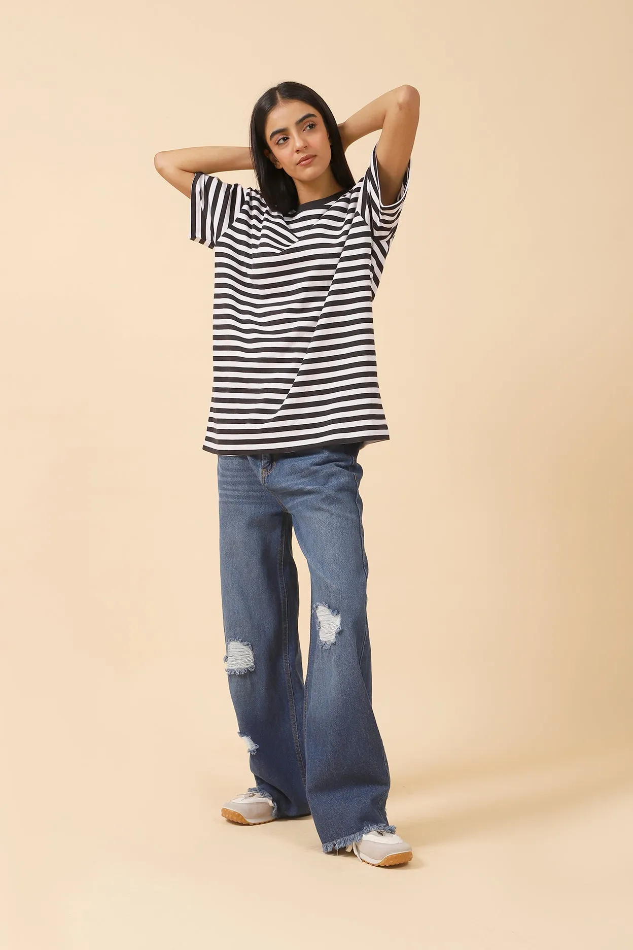 OVERSIZED STRIPED TEE