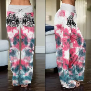 Pink Green Skull High-waisted Wide Leg Pants