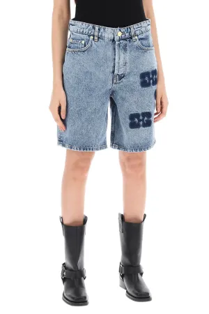 "denim Logo Printed Bermuda (Size - 27)