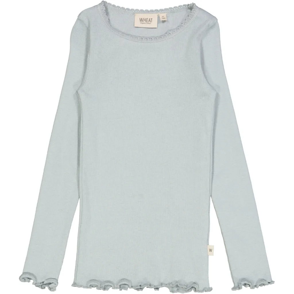 Rib T-Shirt Lace LS - dusty dove