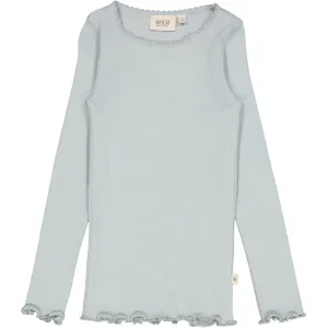Rib T-Shirt Lace LS - dusty dove