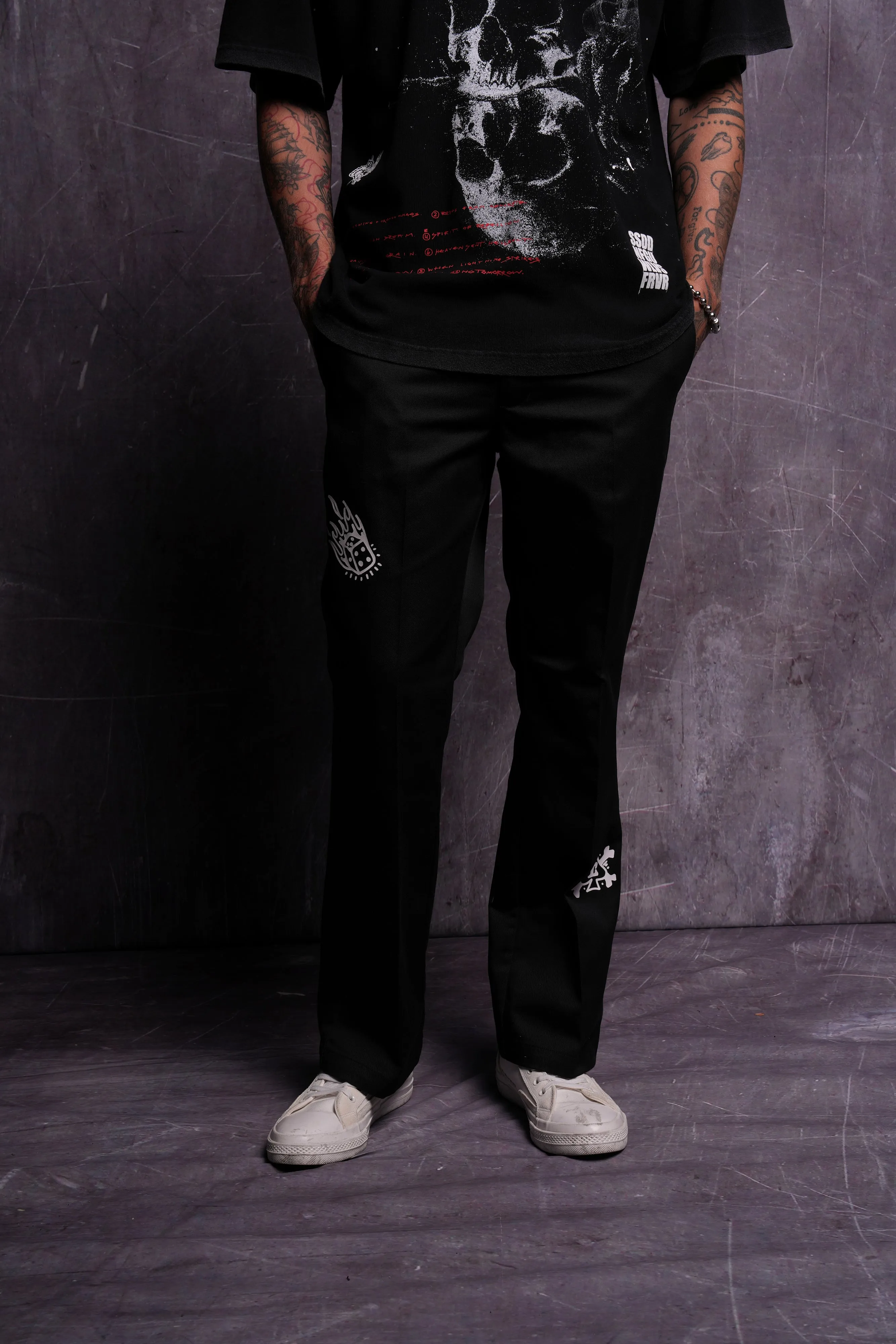 Roses While We're Here Rickies Pants in Black