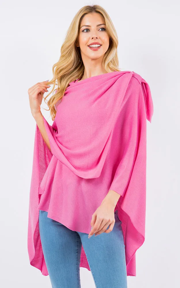 SA4213 Bright Color Shawl with Loop Design