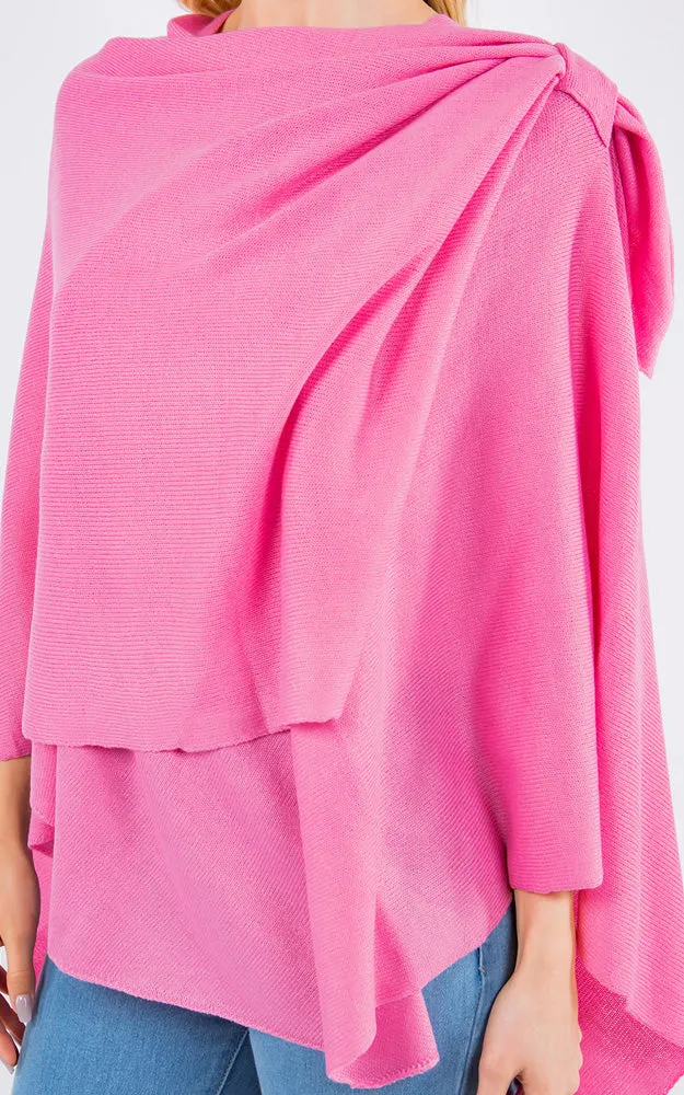 SA4213 Bright Color Shawl with Loop Design