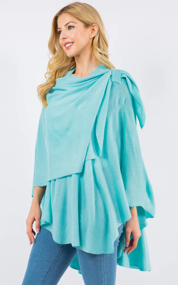 SA4213 Bright Color Shawl with Loop Design