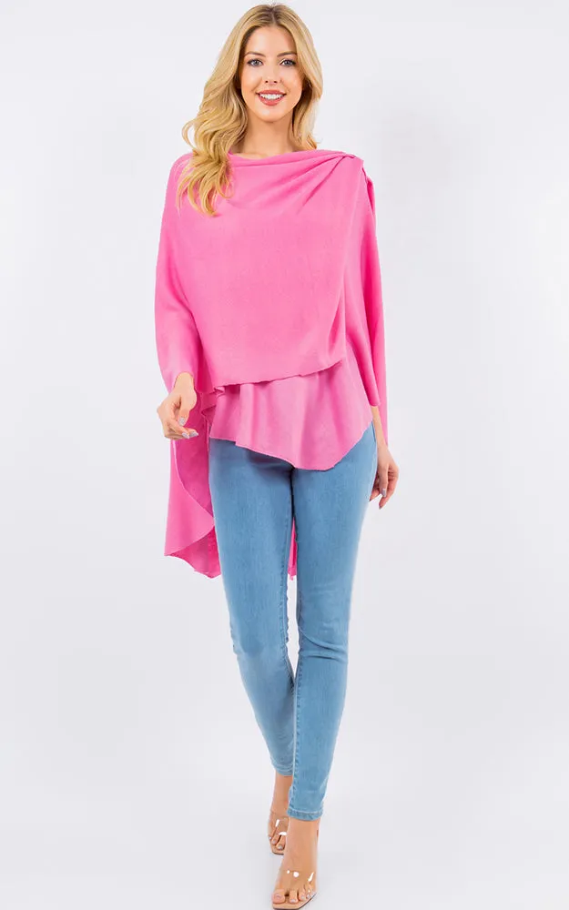 SA4213 Bright Color Shawl with Loop Design