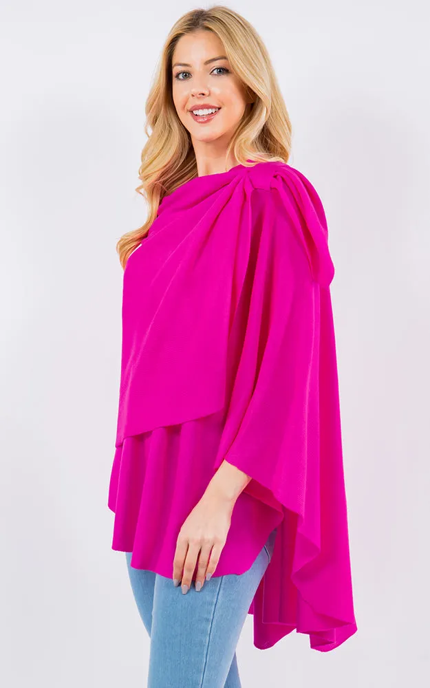 SA4213 Bright Color Shawl with Loop Design