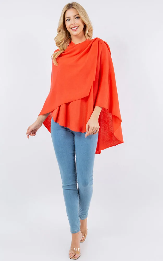 SA4213 Bright Color Shawl with Loop Design