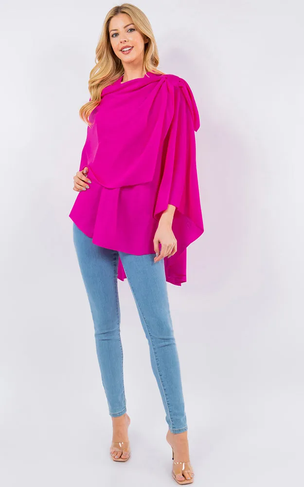 SA4213 Bright Color Shawl with Loop Design