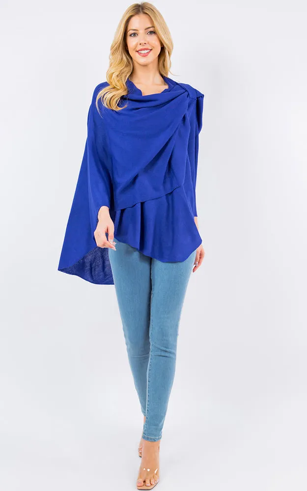 SA4213 Bright Color Shawl with Loop Design