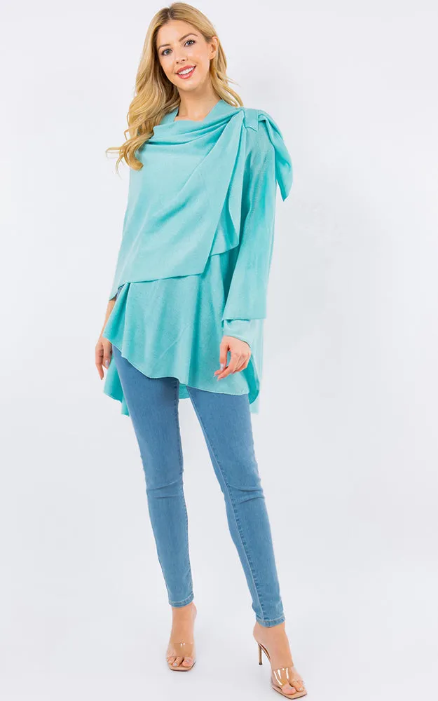 SA4213 Bright Color Shawl with Loop Design
