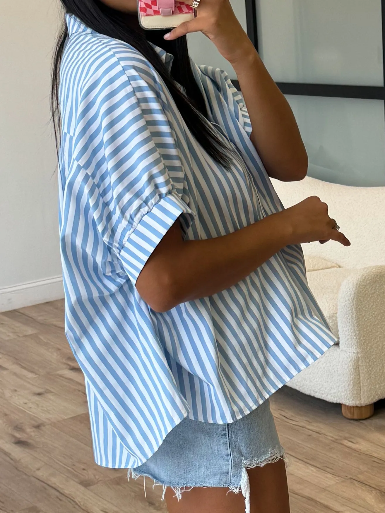 Savanna Stripe Top | Sky