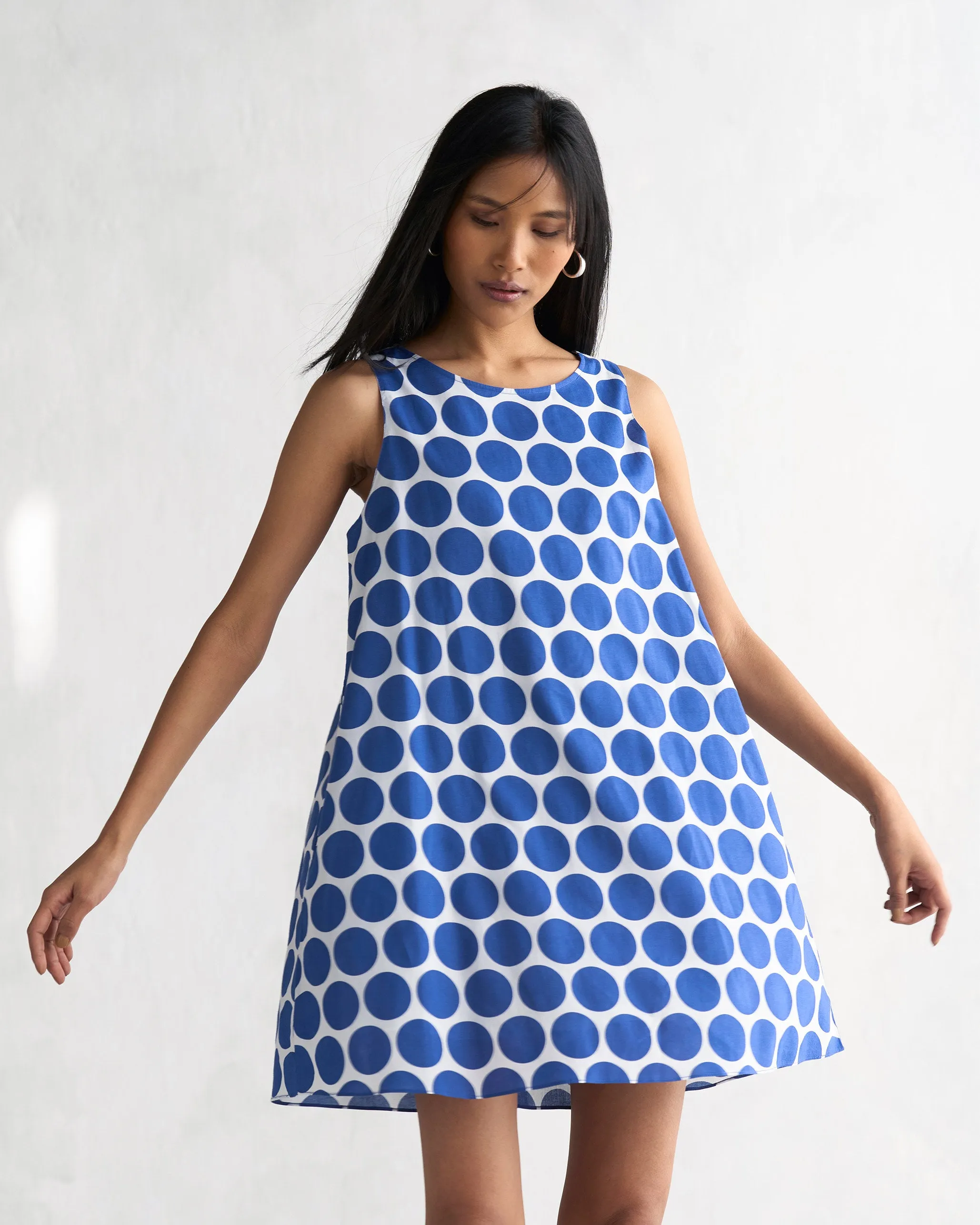 Short Racerback Dress - Navy & White