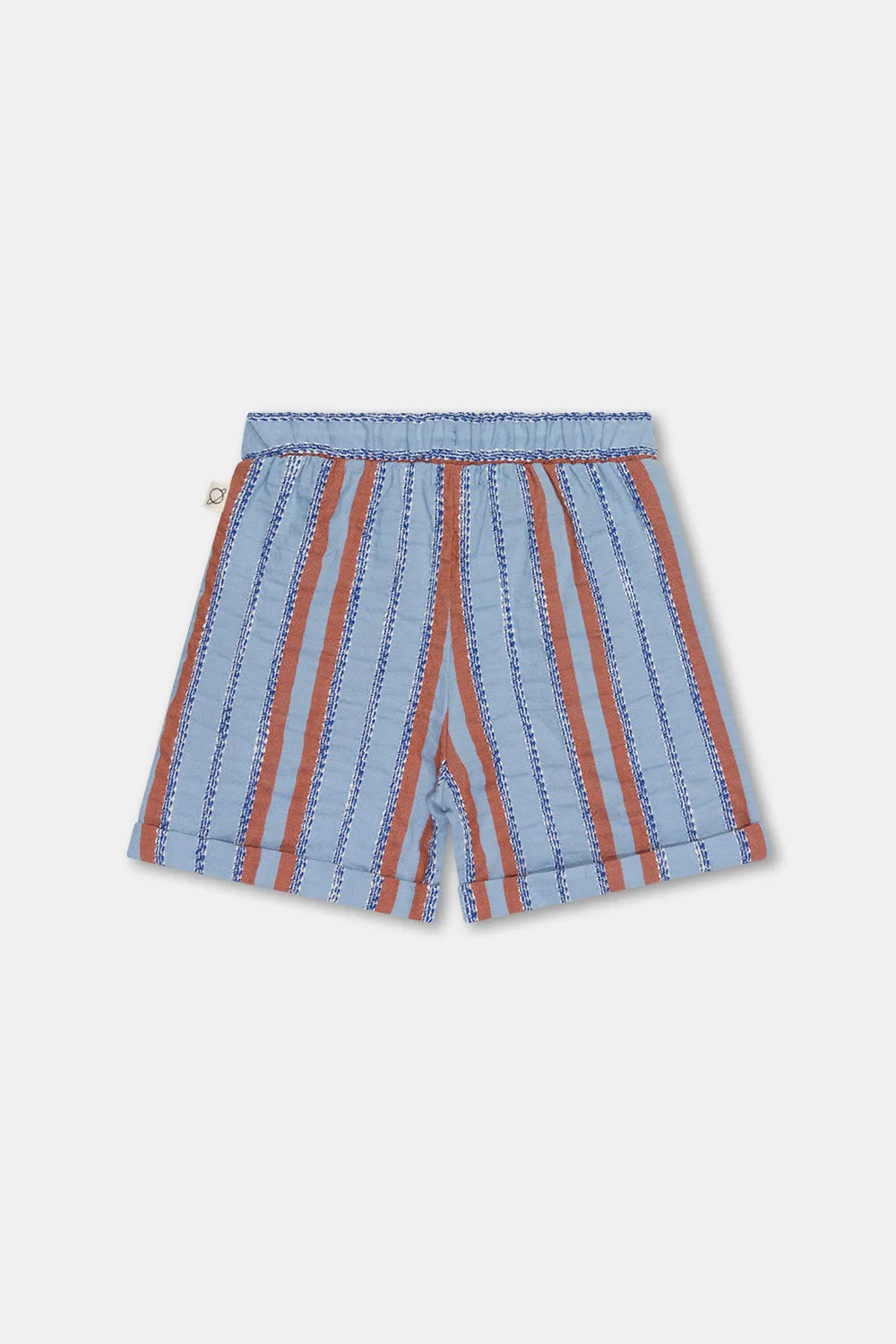 Striped denim Bermuda shorts