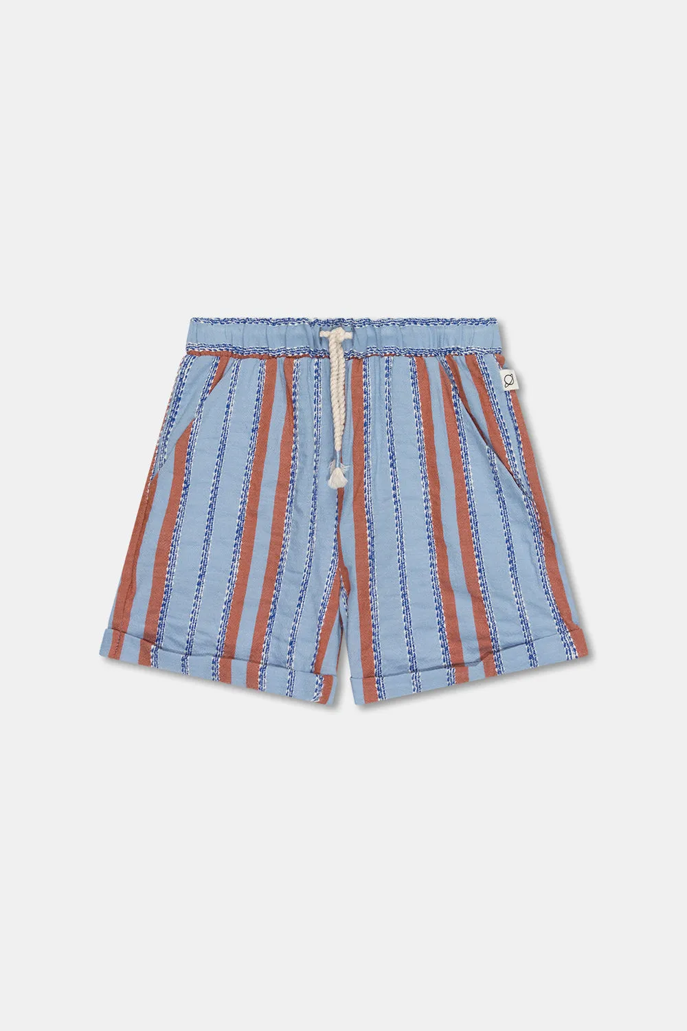 Striped denim Bermuda shorts