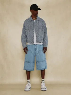Washed Denim Carpenter Jort