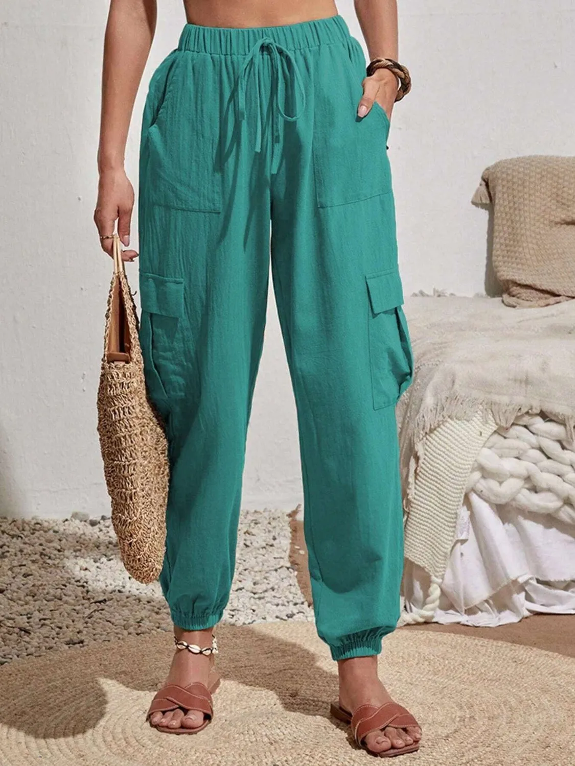 What's Going On Drawstring Cargo Joggers