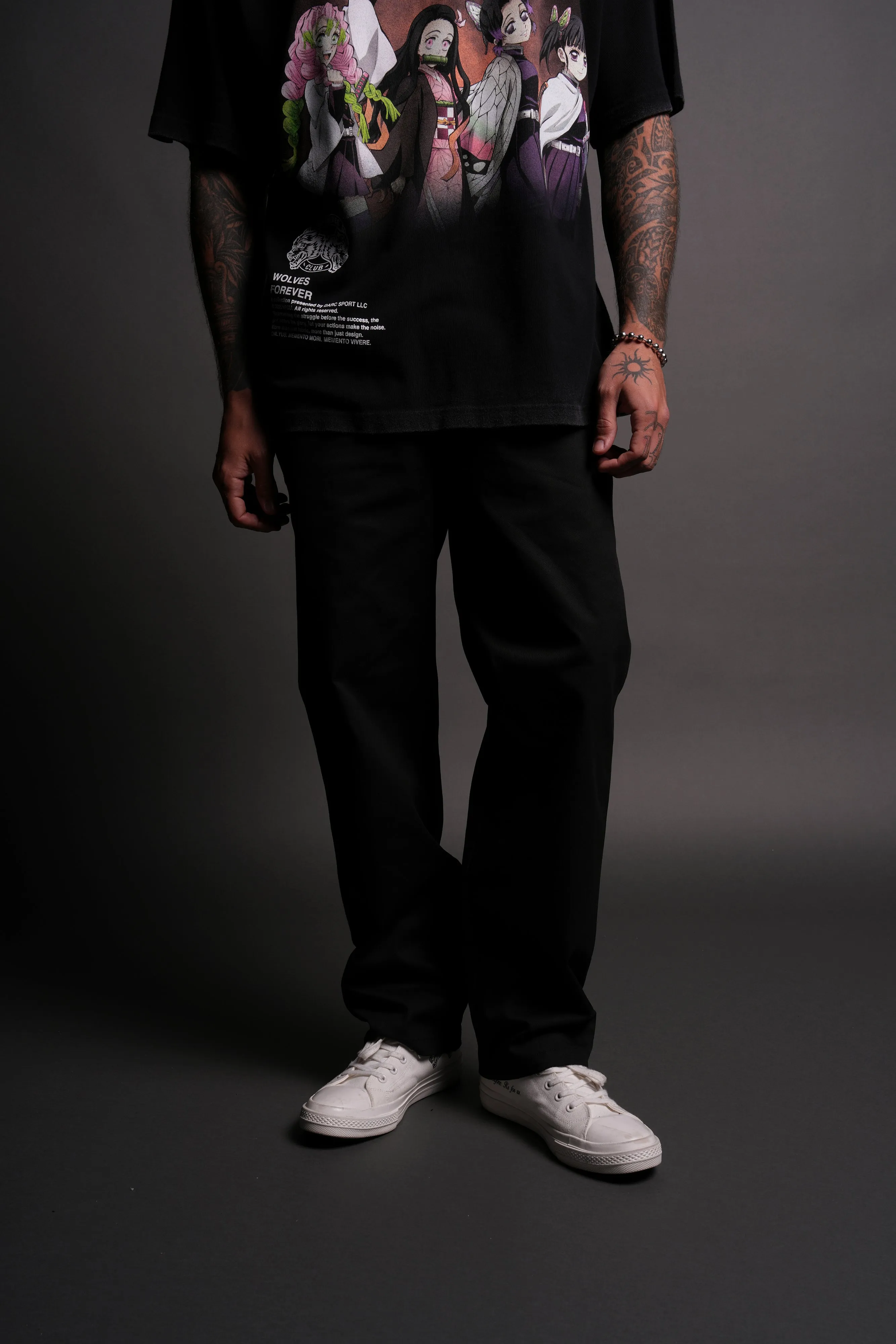 Wolf Chopper Pip Pants in Black