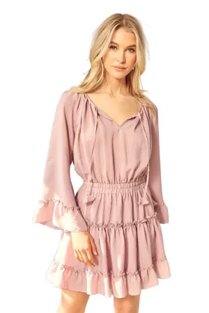 Woven Peasant Dress With An Elasticized Waist